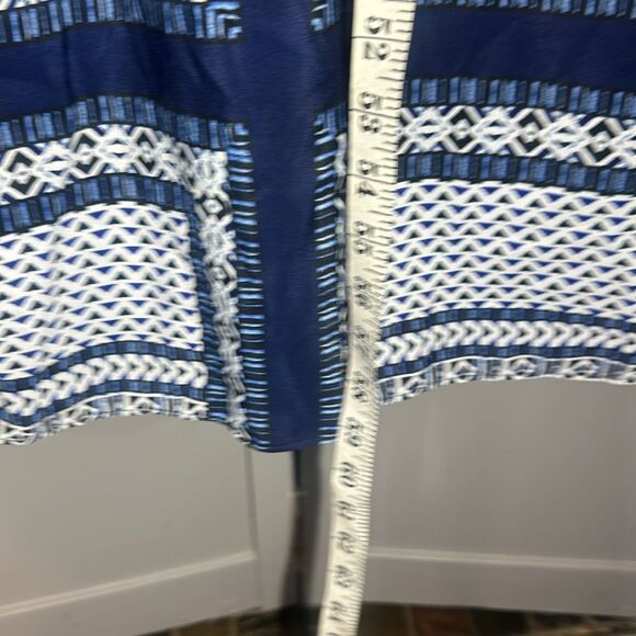 pre-owned: Vince Camuto navy white tribal print halter maxi dress size 2 - Picture 5 of 10